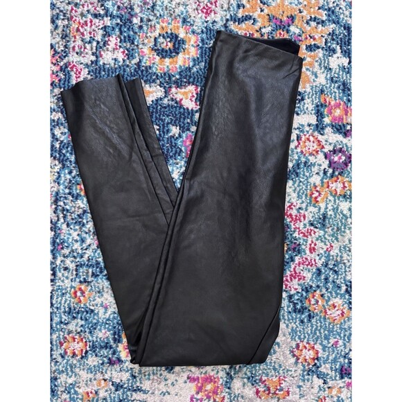 Commando Black Faux Leather Leggings Size Small Shaping Slimming Moto - Picture 2 of 7